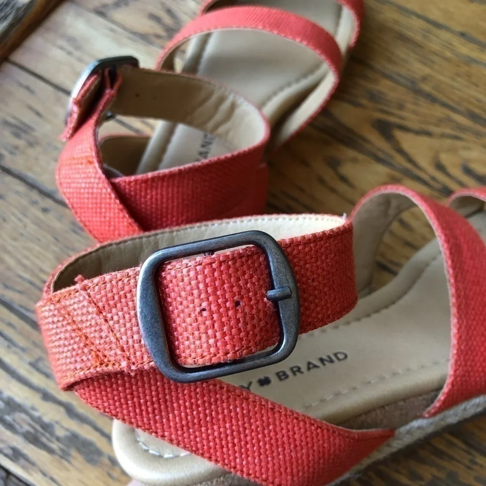 NWOB Lucky Brand Wensdei Cork Wedge Sandals - Picture 6 of 8